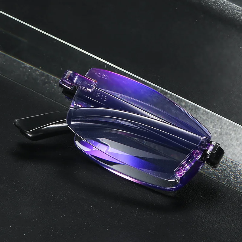 

New arrival folding diamond cutting Blue light Blocking reading glasses for Men Women frameless TR90 glasses oculos de leitura