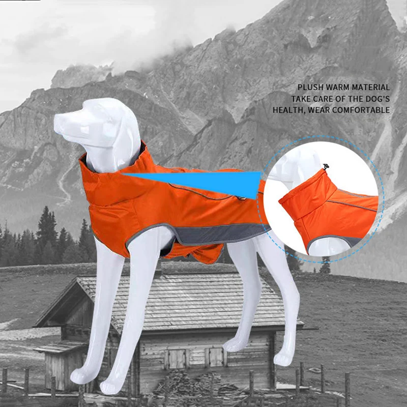 Autumn Winter Big Dog Clothes Warm Fleece Windproof Jacket for Medium Large Dogs Greyhound Weimaraner Pet Coat Clothing Outfit