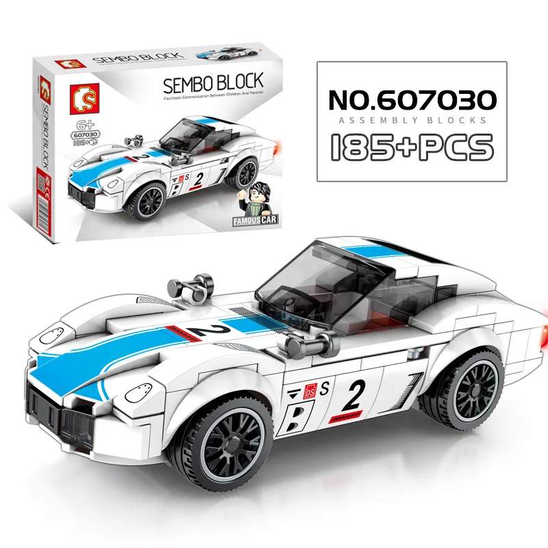 607030 no box Блоки sembo, супер гоночный автомобиль, Строительные кирпичи, известная модель автомобиля, скоростные развивающие подарки на день рождения для мальчиков, детские игрушки для детей - Цвет: 607030 no box