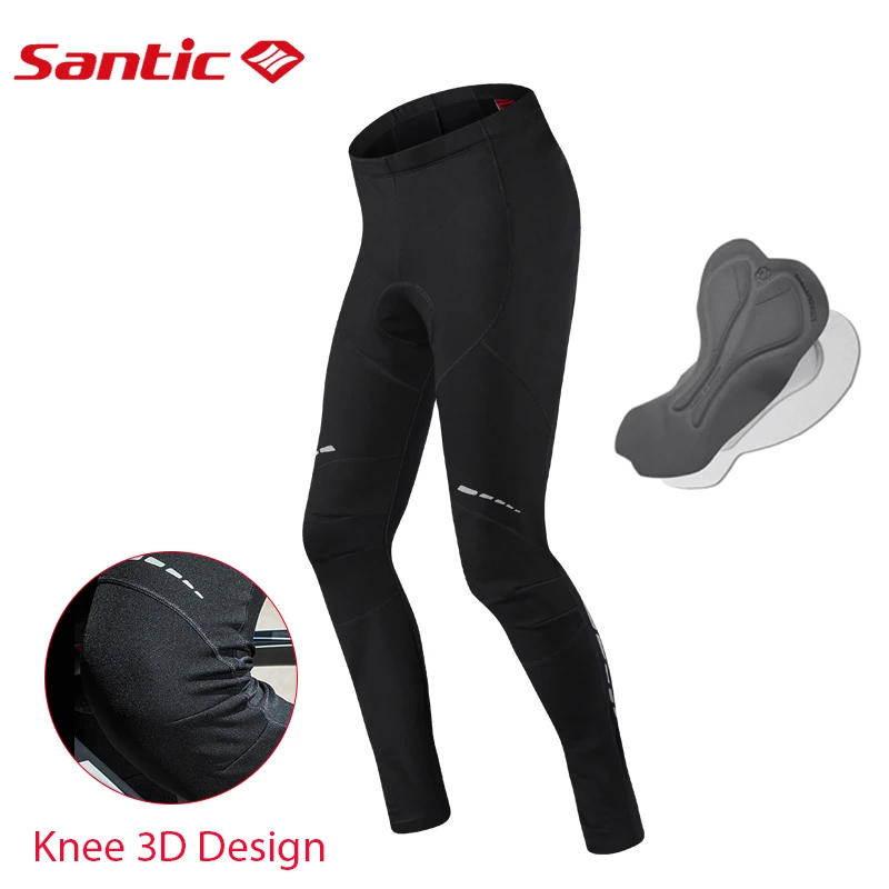 

SANTIC Pro Bike Cycling Pants Men Coolmax 4D Cushion Pad Long Pants Autumn Winter Windproof Warm Trousers Mens Cycling Clothing