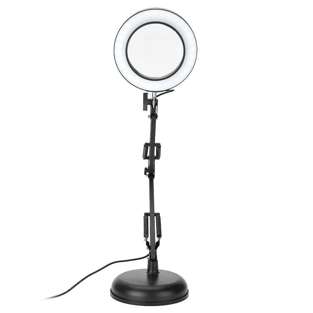 Desktop LED Nail Salon Magnifier Lamp 5X Magnifying Lamp For Eyebrow Tattoo Nail Art Beauty Salon Makeup Tools Beauty Light
