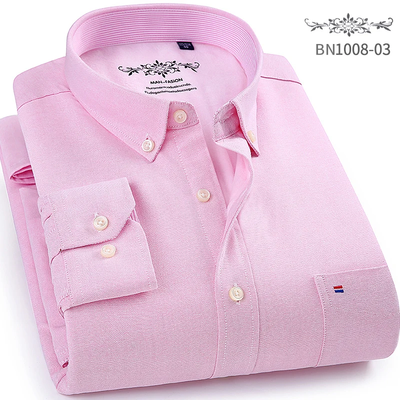 Oxford Warm Business Casual Shirt with Velvet Stripes Small Floral Long Sleeve Brand High Quality Shirt White Social Clothing XL