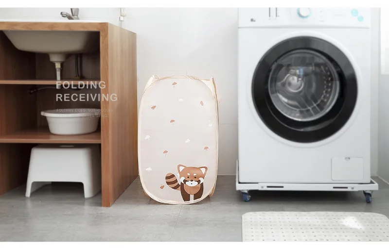 Foldable Fabric Laundry Basket With Handles Storage Bin Home Bathroom Organizer Sundries Organizer Storage Dirty Laundry Basket