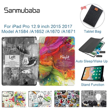 

Sanmubaba Case For Apple iPad Pro 12.9 inch 2015 2017 Version Brain Graffiti Tablet Case funda Model A1584 A1652 A1670 A1671