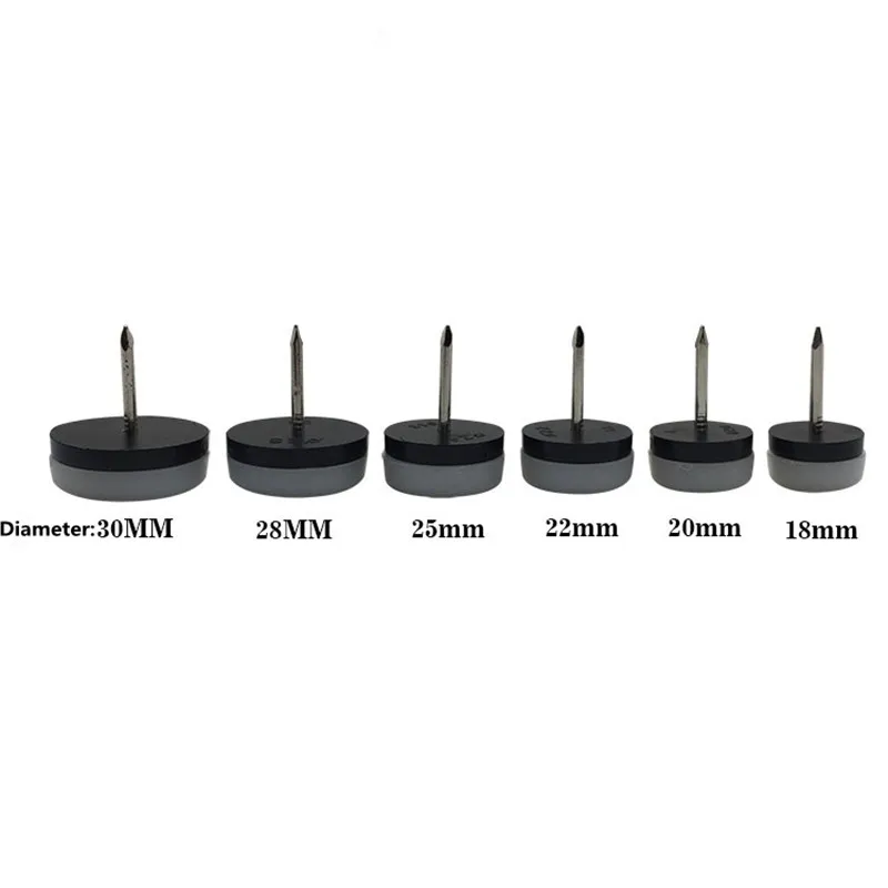 KK&FING 20 PCS Chair Table Furniture Leg Bottom Feet Plastic Pads Glides Skid Nail Wood Floor Furniture Protector Noise Killer