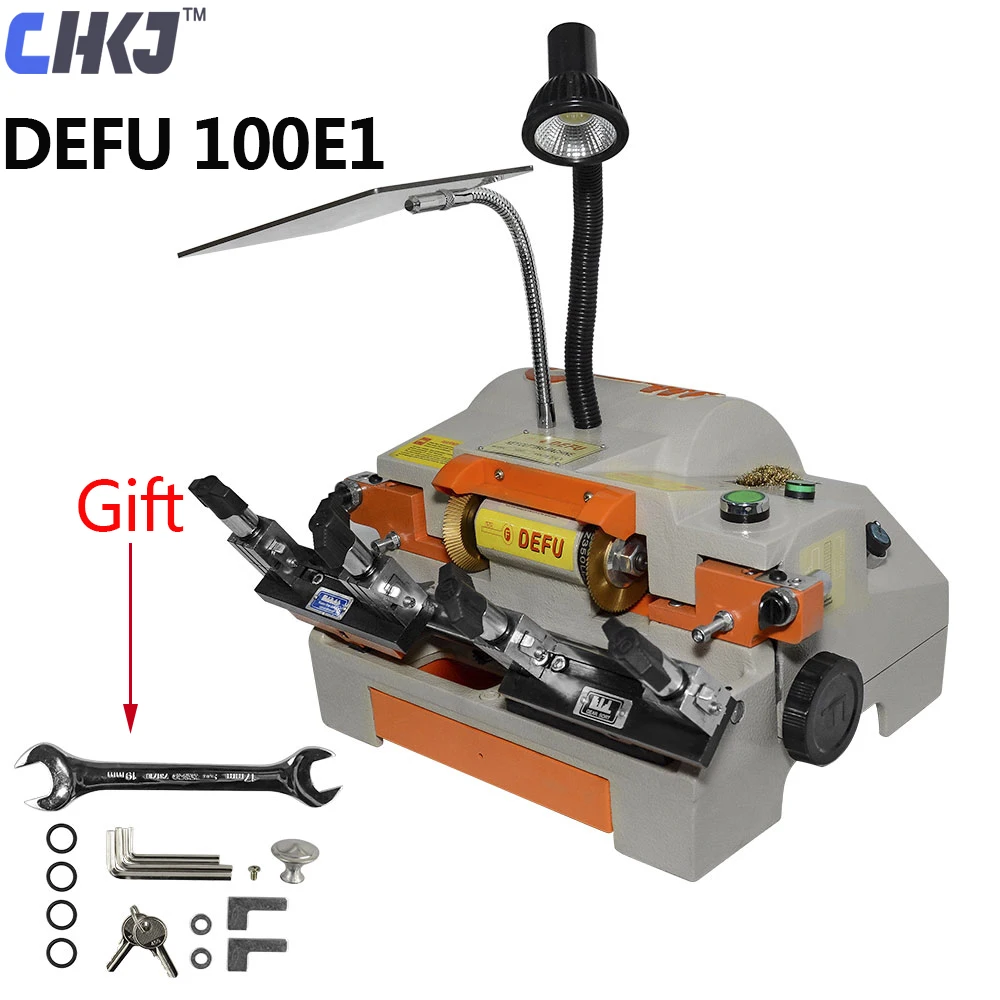 CHKJ DEFU 100E1 двойная головка дублирующая машина для автоматической резки ключей горизонтальная машина для двери дома дублированная машина