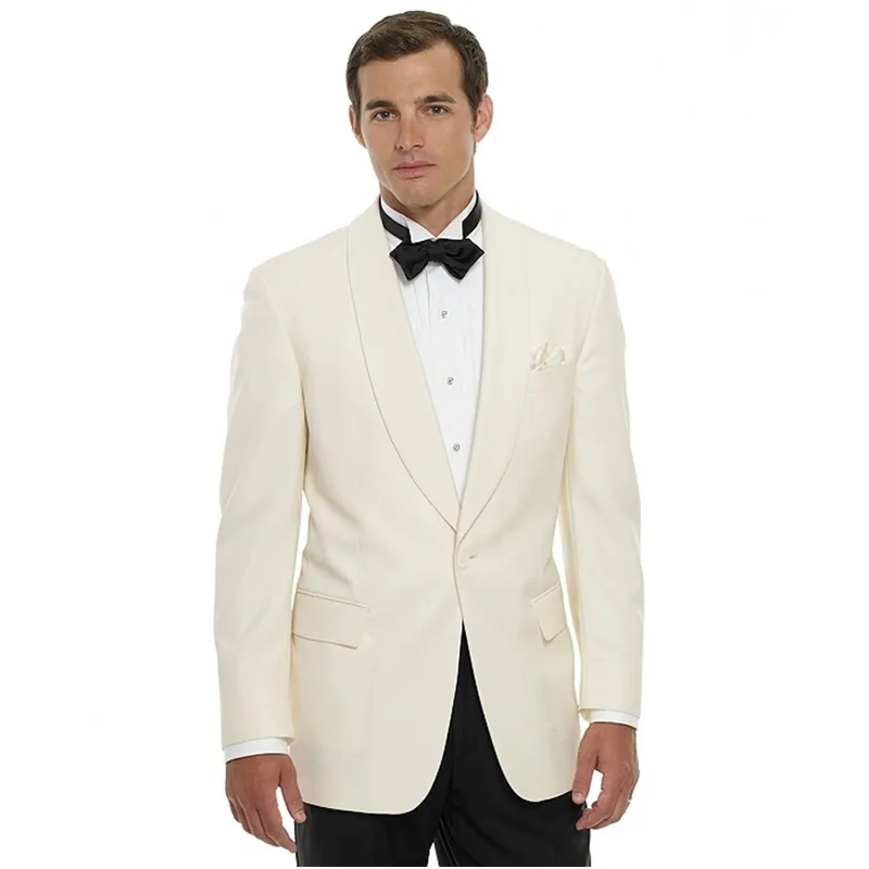 

Custom Made New Style Groomsmen Shawl Lapel Groom Tuxedos One Button Men Suits Wedding Best Man (Jacket+Pants)