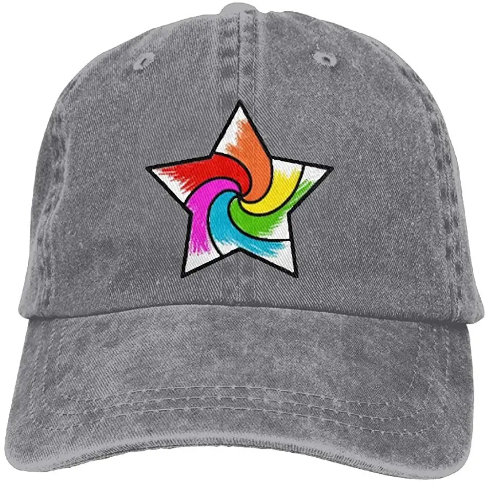 TSDFCRainbow звезда унисекс бейсбольная кепка хлопок деним Регулируемая охотничья Кепка для мужчин и женщин