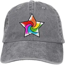 TSDFCRainbow звезда унисекс бейсбольная кепка хлопок деним Регулируемая охотничья Кепка для мужчин и женщин