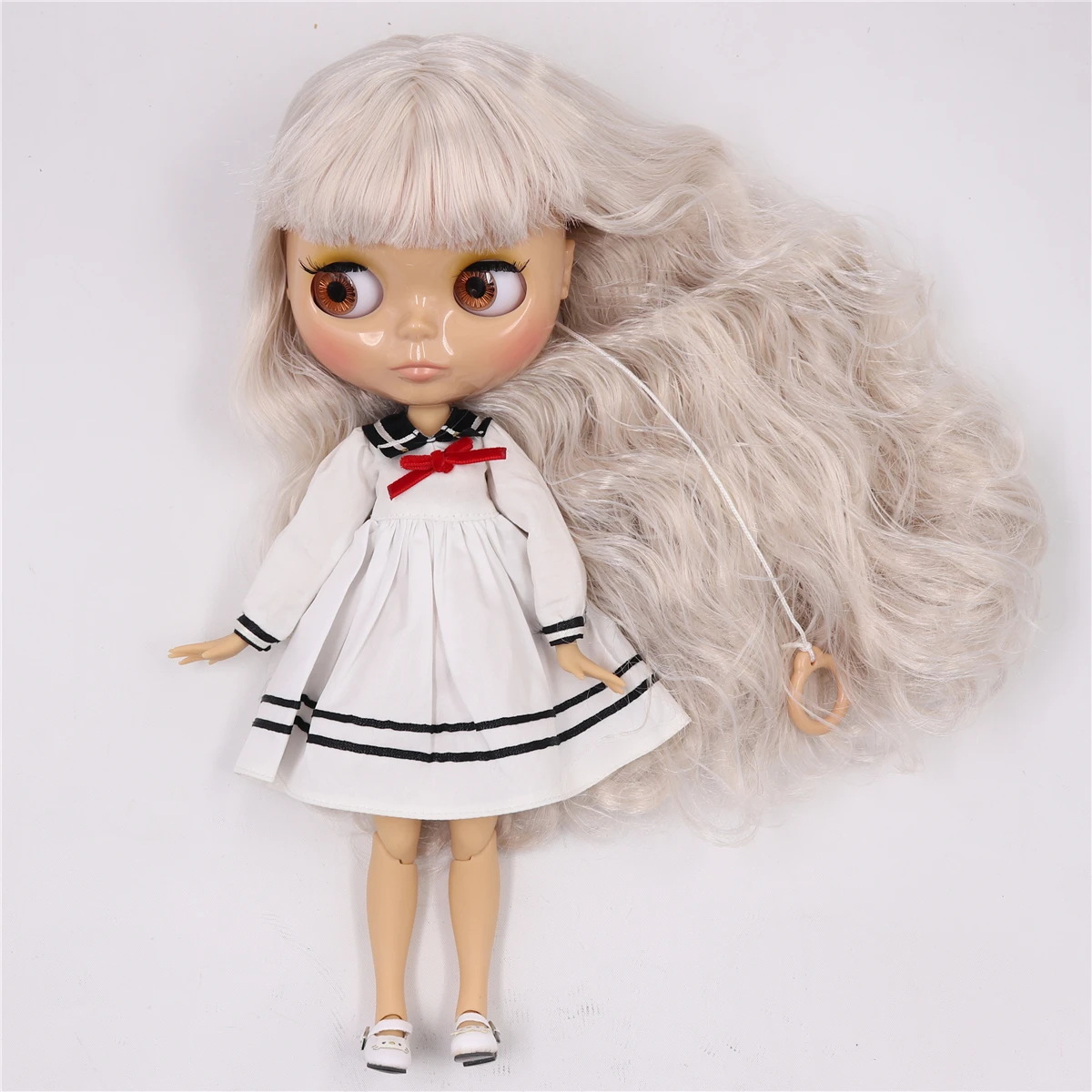 Neo Blythe Doll with Purple Hair, Tan Skin, Shiny Cute Face & Factory Jointed Body 2