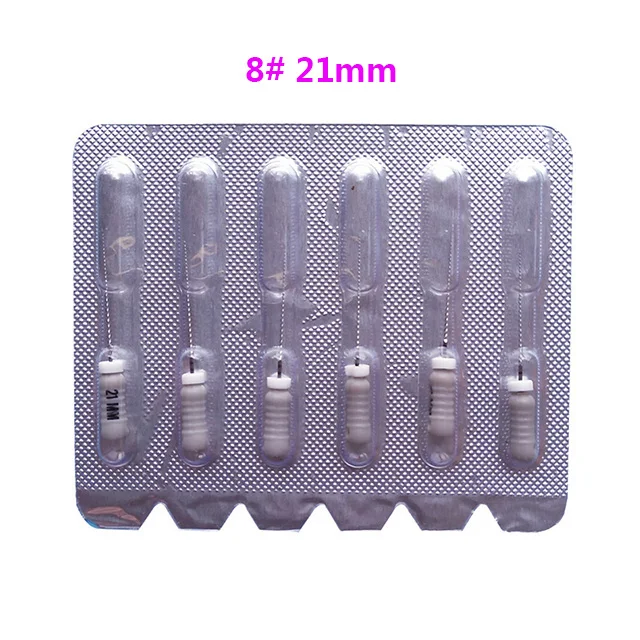 Size8 gray 21mm Стоматологическая C+ файлы Эндодонтический C-Пилот Файлы Нержавеющая сталь C файлы 8-15#6 шт./упак. корневого канала файлов с фокусным расстоянием 25 мм для Эндодонтический стоматологический - Цвет: Size8 gray 21mm