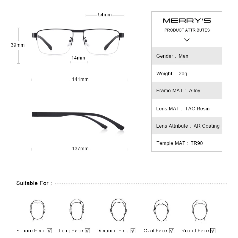 MERRYS дизайн для мужчин Оправа очков из титанового сплава мужской квадратный Сверхлегкий глаз близорукость рецепт очки TR90 ноги S2023