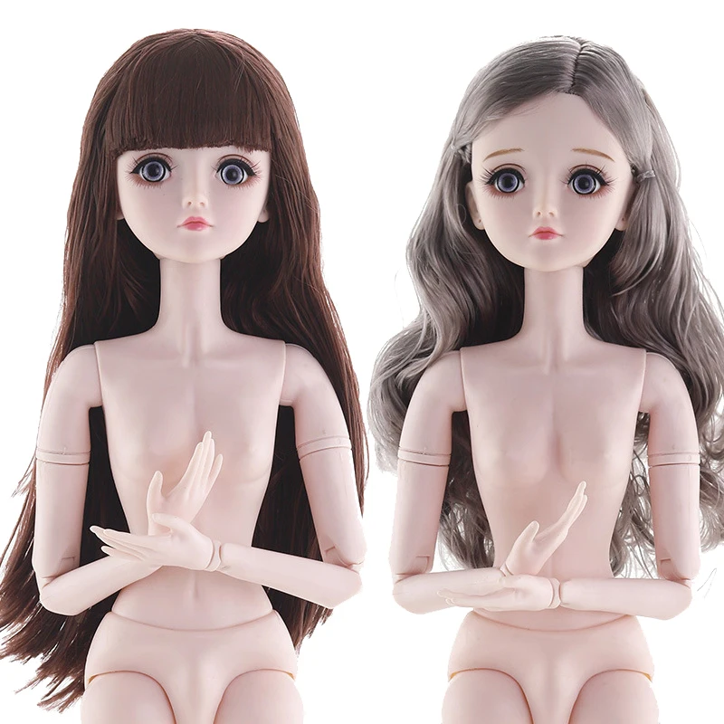 

Bjd Doll 1/3 60cm 22 Joints Makeup 4D Eyes Long Wig Female Head Nude Body Baby Accessories Fashion Dolls for Girls DIY Toys Gift