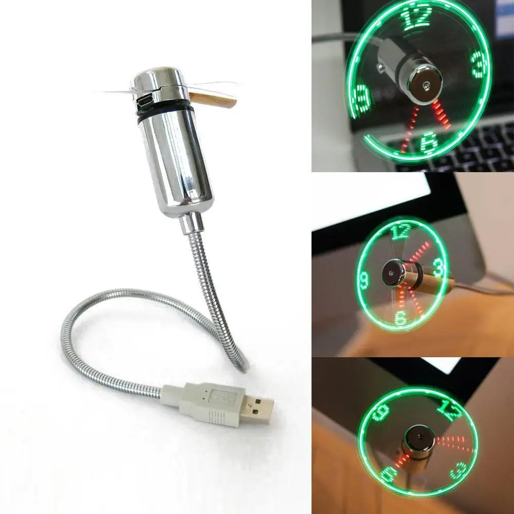 MeterMall портативный домашний мини офис USB Led часы вентилятор с функцией отображения в реальном времени для ПК ноутбук