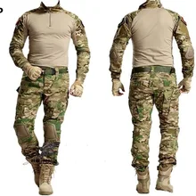 Военная форма Мультикам армейская боевая рубашка Униформа тактические брюки с наколенниками Камуфляжный костюм Одежда для охоты