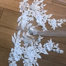 Новинка 3*3 м свадебная фата белая/слоновая кость Длинная свадебная Фата Мантилья Свадебные аксессуары Veu De Noiva с кружевными цветами бисером EE891