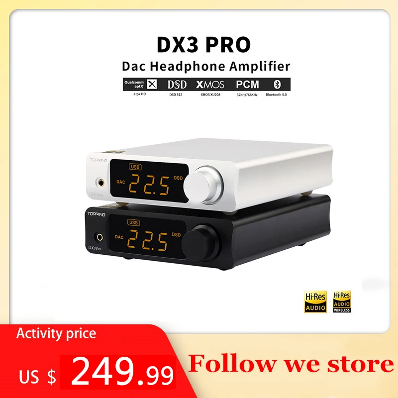 Усилитель TOPPING DX3 PRO LDAC декодер с поддержкой Bluetooth выход для наушников USB AK4493