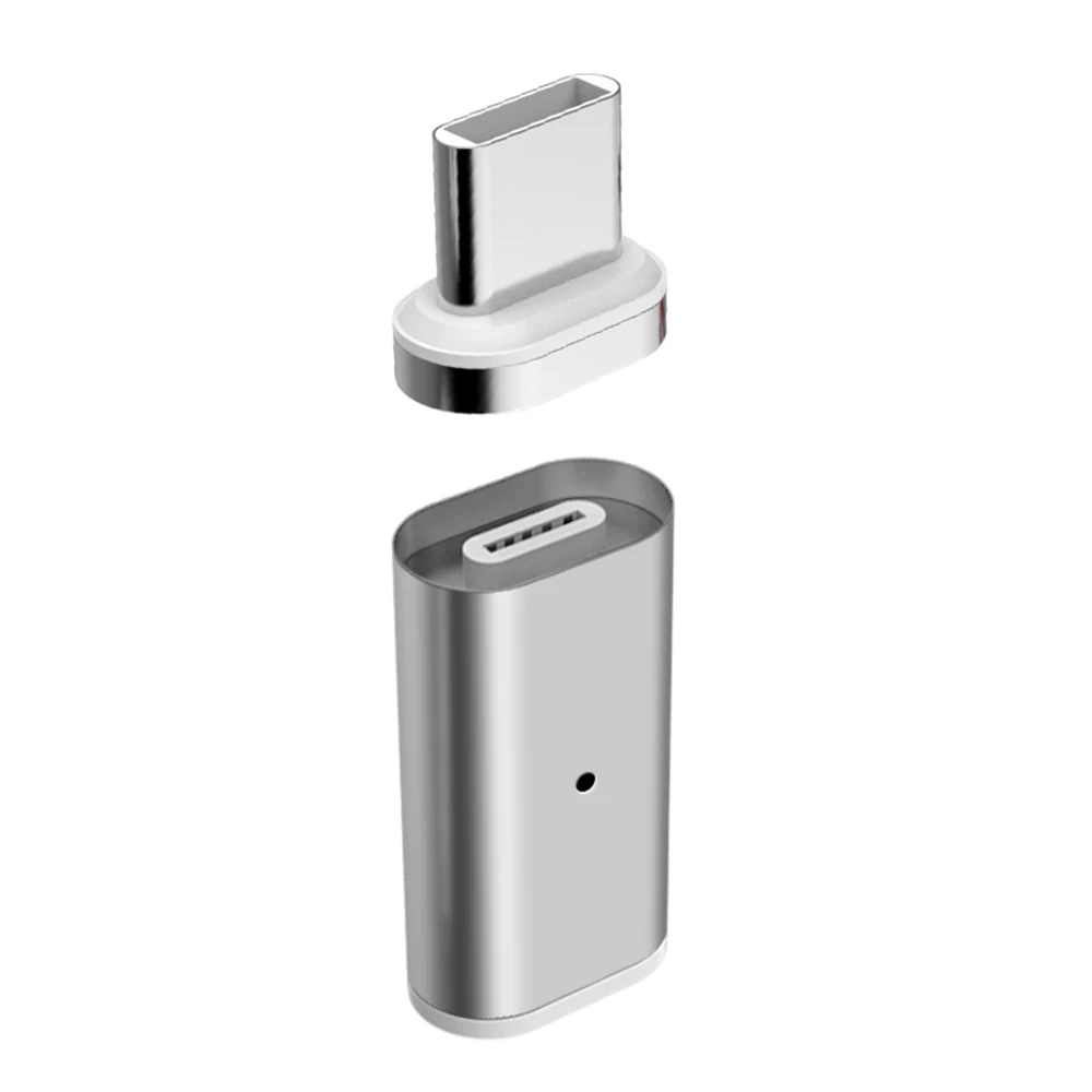 Серебристый Cafele Магнитный адаптер usb type C для Micro usb type-C конвертер для IPhone Xiaomi huawei samsung кабель для зарядки телефона разъем - Цвет: Серебристый