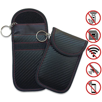 

Automobiles Fob Accessories Privacy Protection Case Pouch Durable Compact Universal Fashion Car Key Bag Carbon Fiber Protective