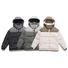 Зимний японский ретро дикий свободный толстый индивидуальный цвет сочетающийся съемный головной убор пуховик мужской