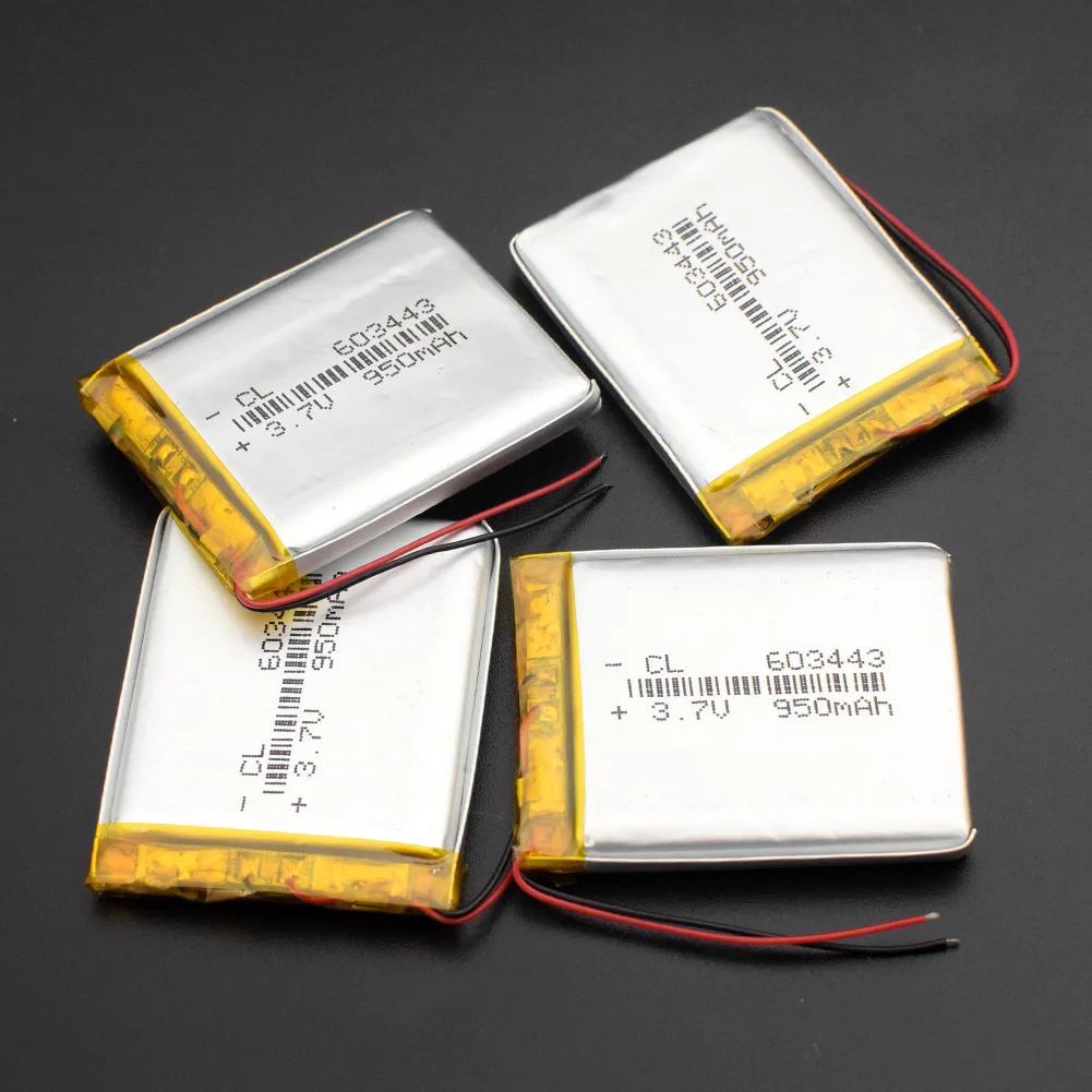 2/4 шт 3 7 V 950mAh 603443 литий полимерный ионный аккумулятор для Mp3 MP4 GPS power bank электронная