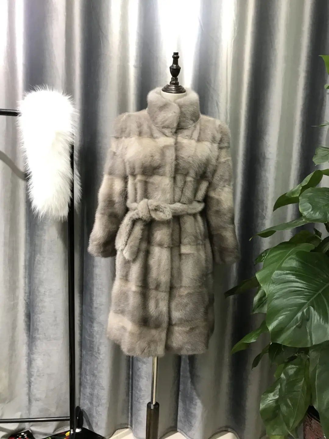 MKW-083 70cm Новое поступление шуба из настоящей норки с капюшоном X-Long Pelt шуба из натурального меха для женщин из натуральной норки шуба зимняя теплая MKW-142 - Цвет: MKW-083 70cm