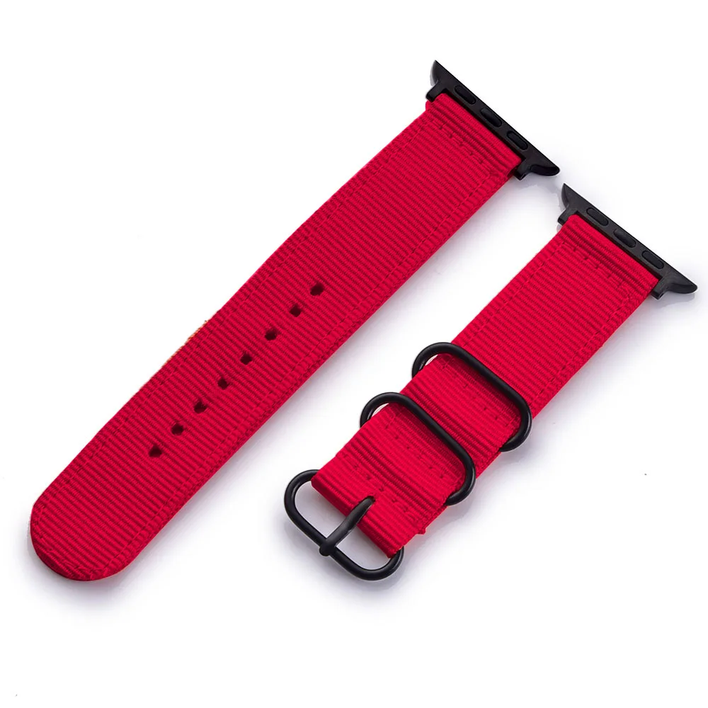 Лидер продаж, нейлоновый ремешок для наручных часов Apple Watch, версии 5/4/3/2/1, спортивный кожаный браслет, 42 мм, 44 мм, 38 мм, 40 мм, ремешок для наручных часов iWatch, ремешок - Цвет: Red