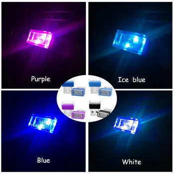 

2/4pcs Mini USB light Car Interior LED Light Colorful Neon Ambient Lamp Multicolor Night Lamp Car Jewelry