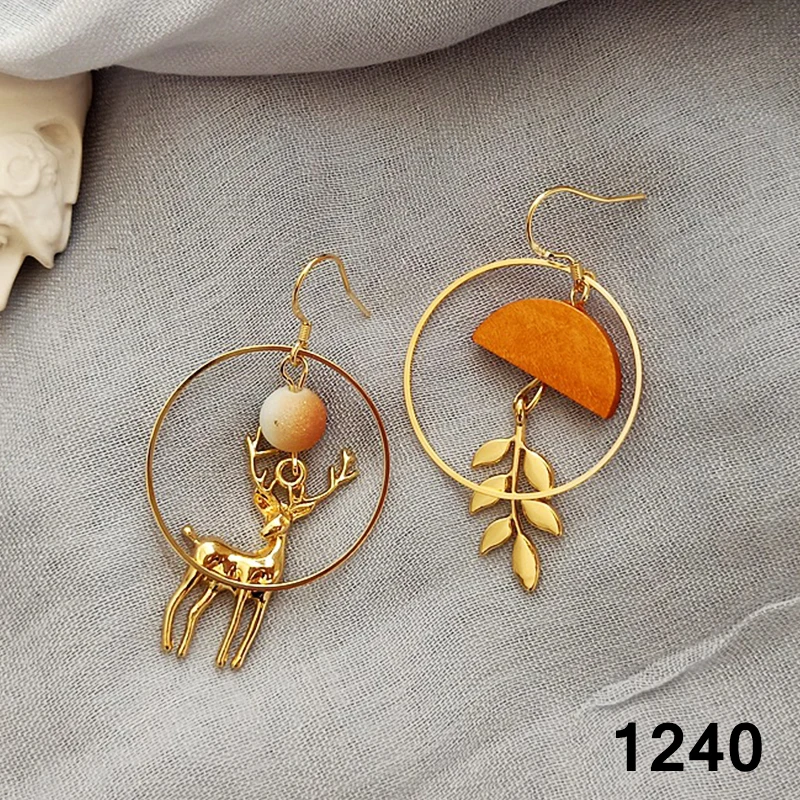 1240 PickyanDco 925 Серебряные модные асимметричные серьги с бусинами для женщин лося квадратные Висячие серьги корейские ювелирные изделия золото XC017 - Окраска металла: 1240
