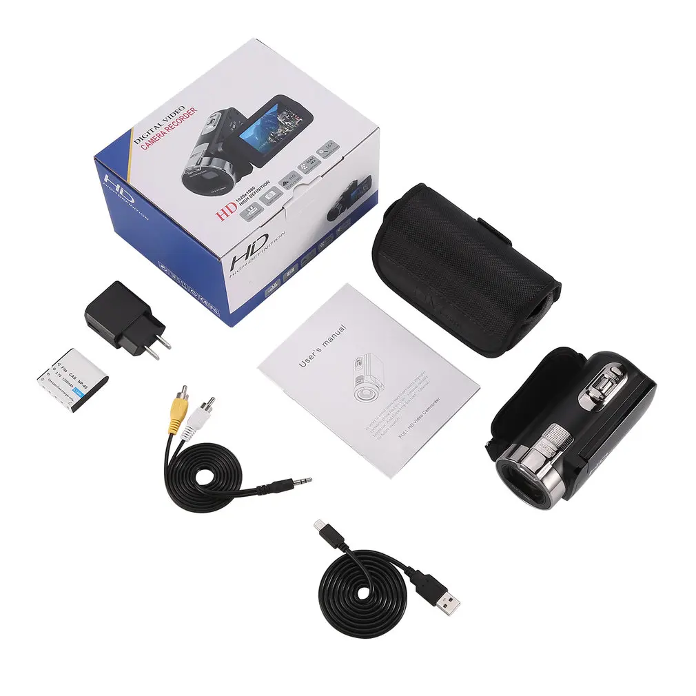 

HDV-312P 3.0 inch 24M Portable Anti-shake Digital Video Camcorder HD 1920*1080P DV Touch Screen Camera Recorder
