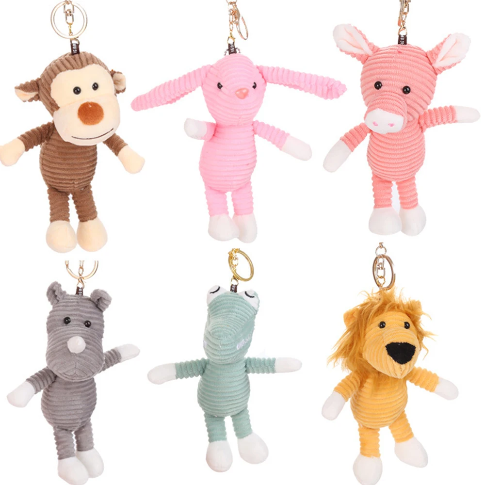 Cartoon cute striped rabbit monkey rhinoceros lion plush toy child comfort doll child doll pendant birthday gift 12-15 cm WJ209