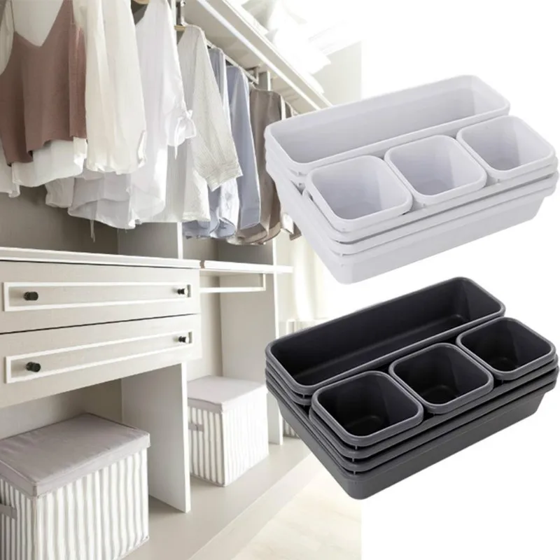 

8pcs/set Drawer Type Storage Box Tray Shallow Drawer Organizer Separate Free Combination Jewelry Small Object Makeup Storage Box