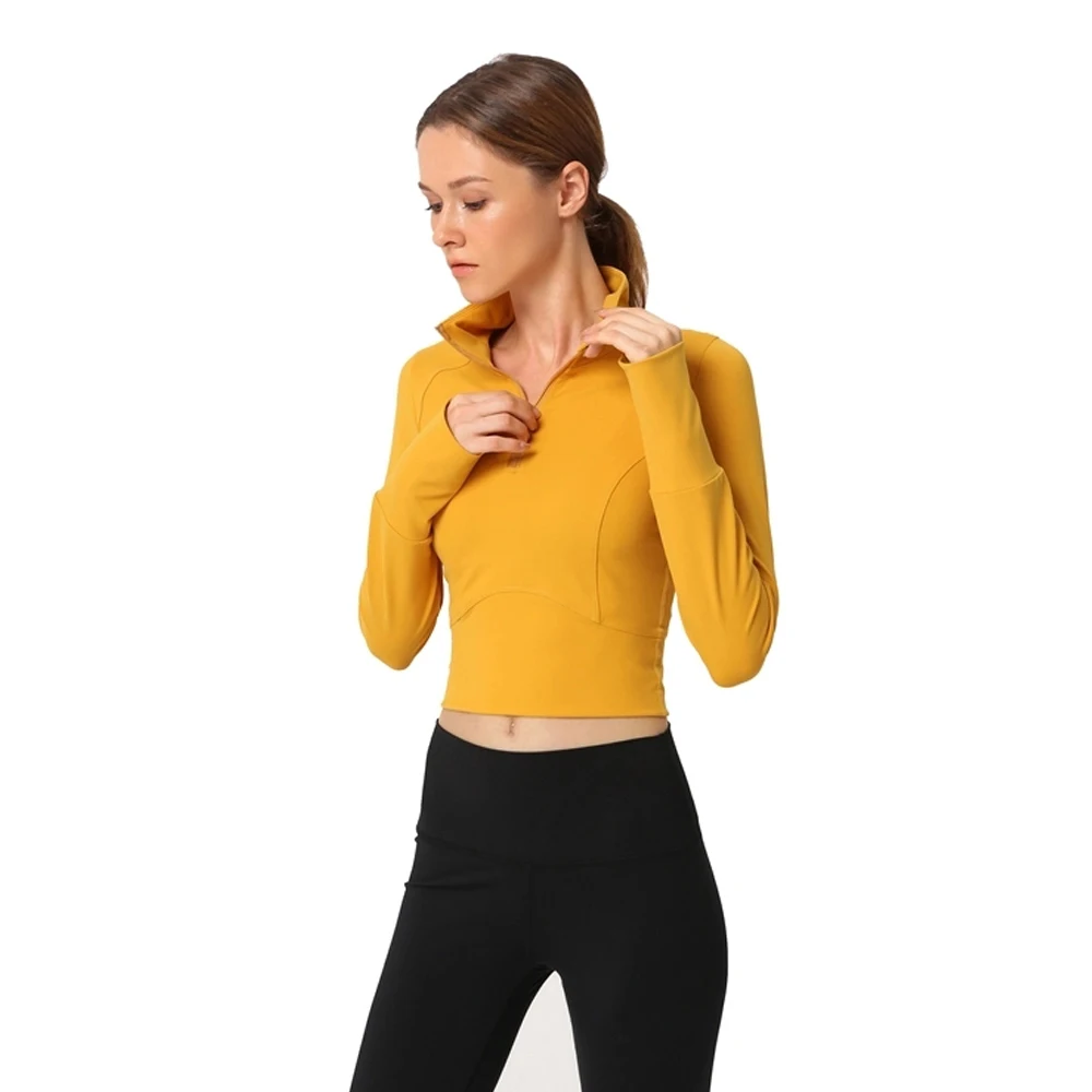 Одежда для спортзала и фитнеса женский укороченный топ облегающая футболка из