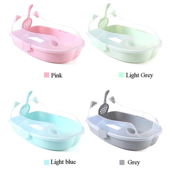 

Plastic En-Closed Cat Litter Box Sand Box Cat Shape Bedpan Pet Toilet Anti-Splash Cat Tray Cleaning Accessories
