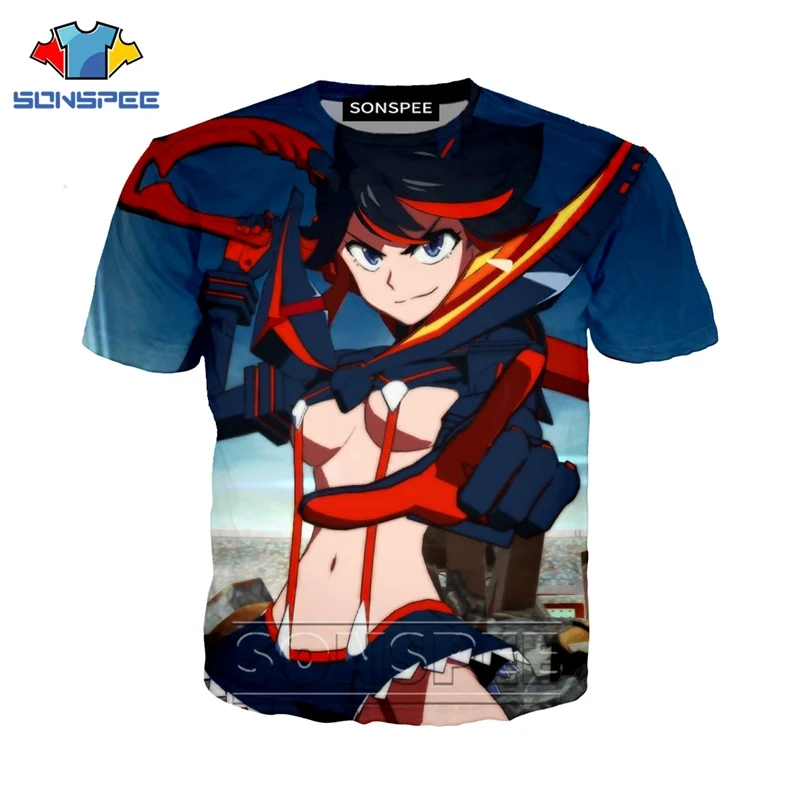 04 Аниме 3d печать игра футболка уличная Мужская Топ мультфильм Kill La Kill Женская модная футболка Harajuku Детские рубашки homme футболка A192 - Цвет: 04