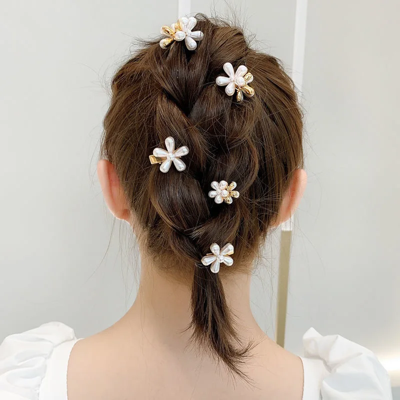 1Set Legierung Mini Perle Frauen luft Krallen Kleine Haar Krallen Kinder Süße Haarnadeln Haar Clips Mode Matte Stirnbänder Haar zubehör – Detail 6