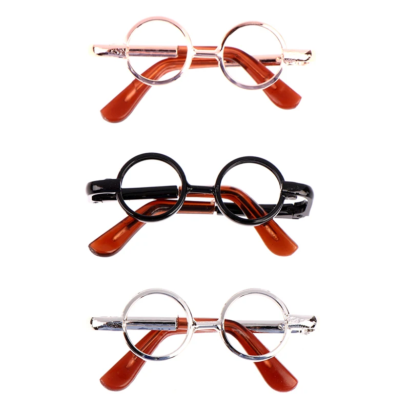 1PCS 4.5cm Doll Accessories Round Eyeglasses Metal Glasses Without