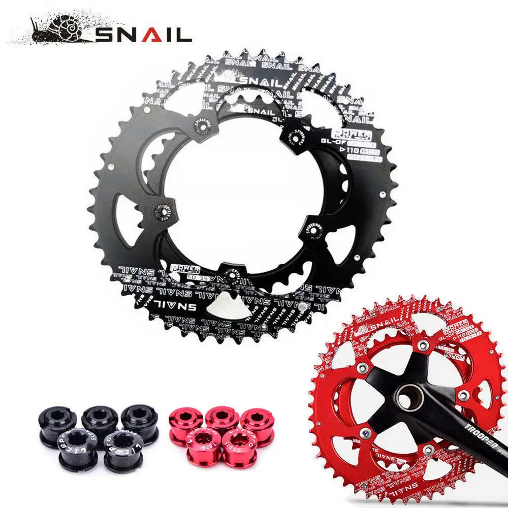 

SNAIL Road Bike Chainring 110BCD Double Oval 50T/35T Bicycle Chain Ring Cycling Chainwheel Disc Fit SHIMANO SRAM FSA