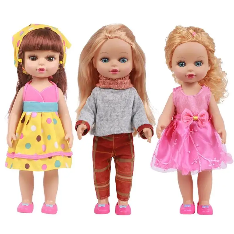 Children Educational Pretend Play Short Plush Vinyl Doll Toys Soft Toddler Simulation Toys Photo Props Gift Doll Accessories
