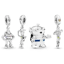 Оригинальная бусина из серебра 925 пробы Игрушка-подвеска, хрустальные подвески, подходят для браслетов Пандора и браслетов, сделай сам, для женщин, подарок для изготовления ювелирных изделий