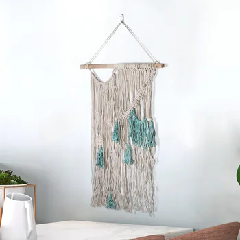 

Bohemian Handmade Tapestry Macrame Crafts Home Window Curtain Pendant Decoration Living Room Wall Hanging Boho Dorm Decor KT13