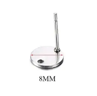 8mm 50 шт./лот 8/10/12 мм Нержавеющая сталь застежки для сережек Подвески стальной настройки выводов "сделай сам" для изготовления ювелирных украшений лотов оптом - Цвет: 8mm