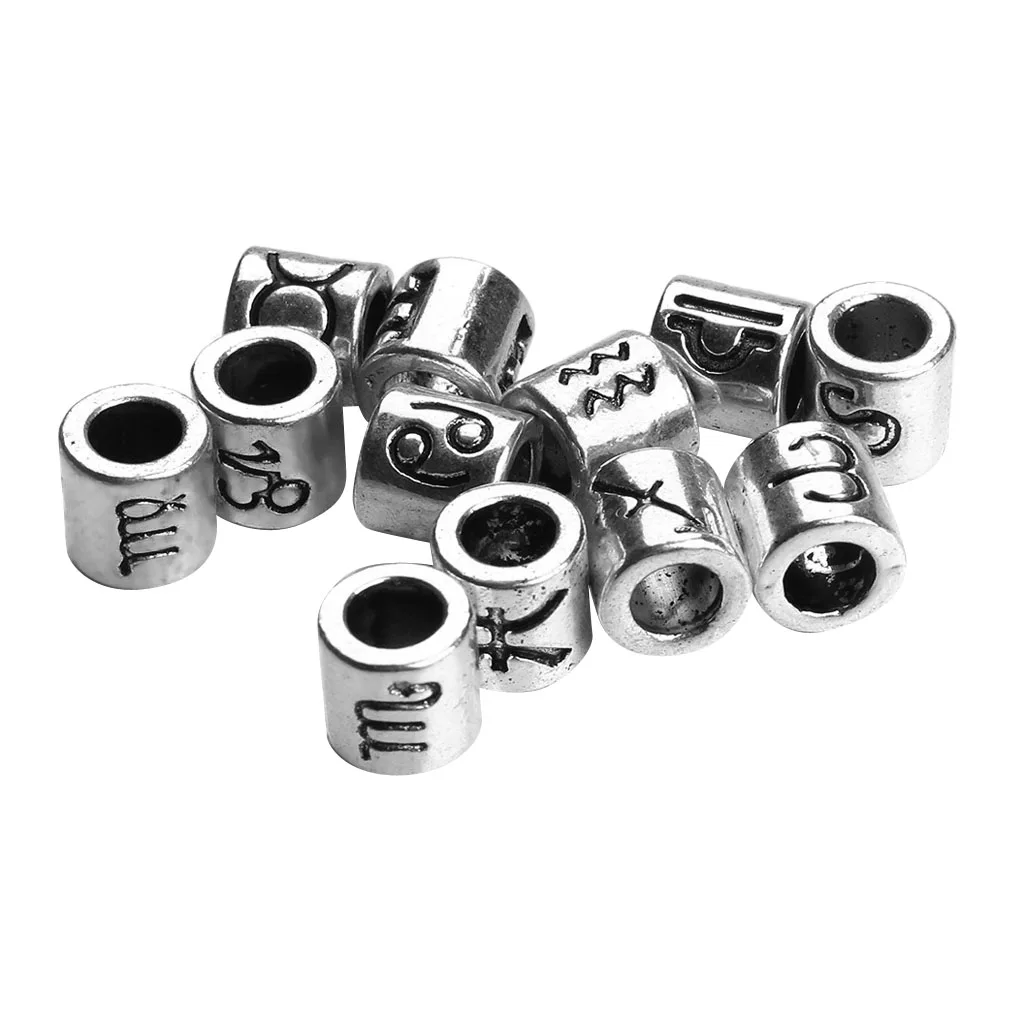 60 Pieces 12 Constellation Spacer Beads Charms Beads Intermediate Beads Metal Beads DIY Necklaces, Bracelets, Earrings