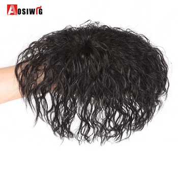 

AOSI Synthetic Hair Natural Topper Hairpiece Top Toupee Women Kinky Curly Corn Beard Hair Replacement Clip In Hair Extension