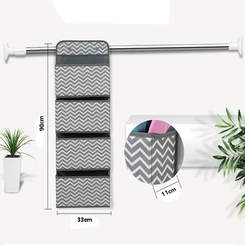 

Multifunctional High-quality 4 Pocket Door Back Wall Bedside Wardrobe Hanging Bag Storage Organizer For Sundries Underwear Toys