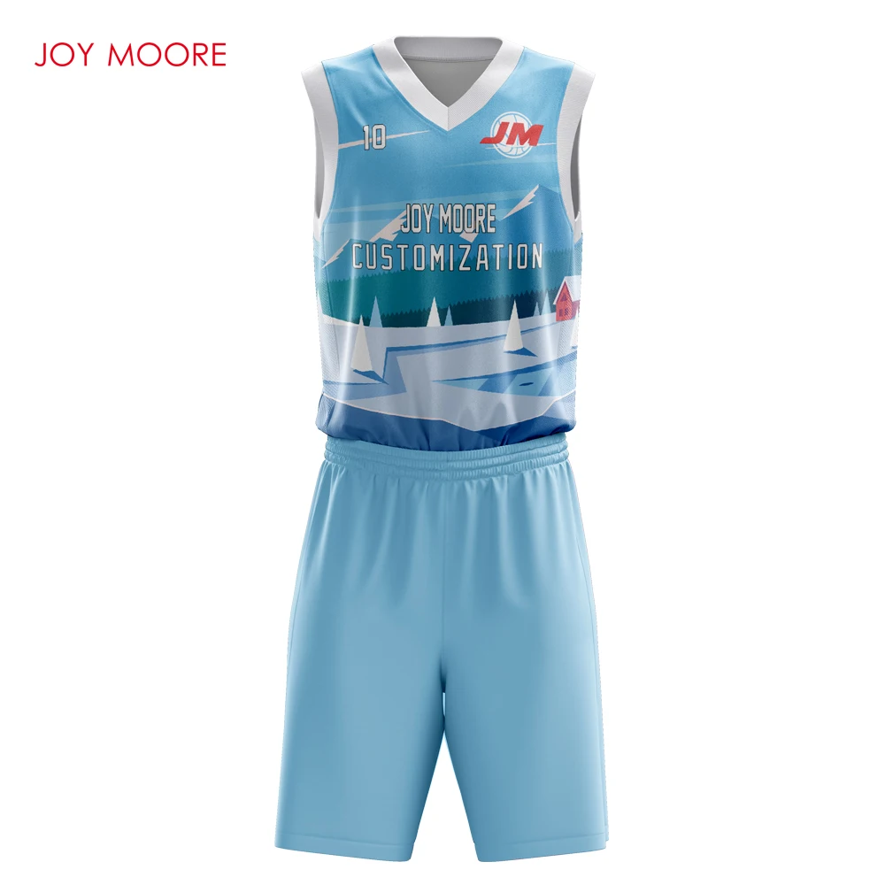 basketball jersey blue and white basketball uniform custommade sublimation  design basketball shirt - AliExpress