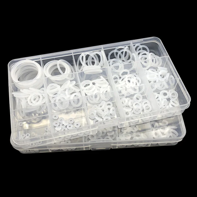 250PCS White/Balck NBR Seal Ring Kit Thickness 1 / 2mm Nitrile Rubber NBR O-Ring Gasket Sealing Ring O Rings Rubber Kit Set