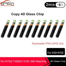 KEYECU 10 TEILE/LOS Kopie 4D Glas Chip Austauschbare TPX2 LKP02 Chip Auto Schlüssel Chip Kann Unterstützung KYDZ TANGO VVDI JMA maschine (Wiederverwendbare)