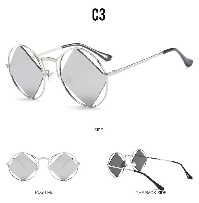 Oculos Ретро стимпанк Круглые Солнцезащитные очки для женщин Модные Винтажные ромбовидные мужские солнцезащитные очки Женские уникальные очки Lunette De Soleil