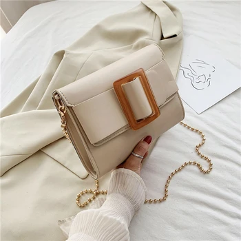 

Chains Shoulder Bag For Women 2020 Fashion Wild Girl Small Square Bag Simple New Designer Diagonal Female Bag Purple